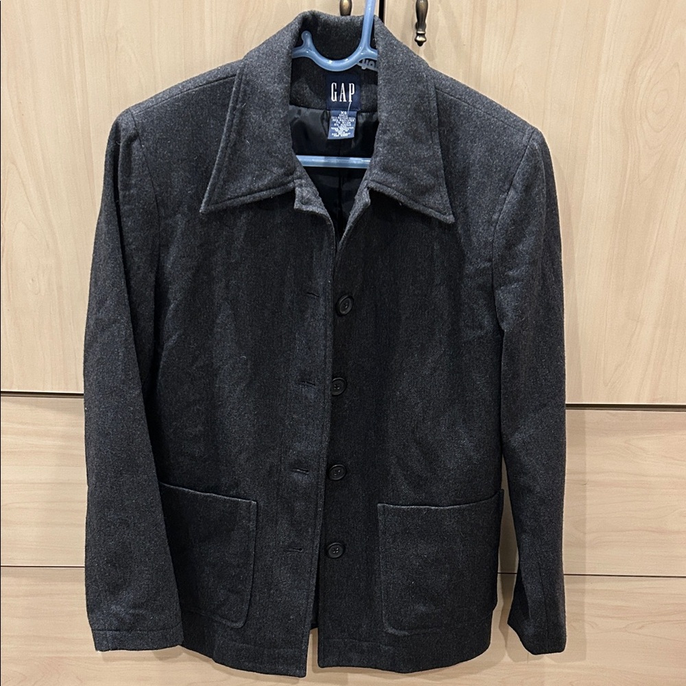 GAP woman’s Charcoal Gray button front blended Wool Jacket size XS
